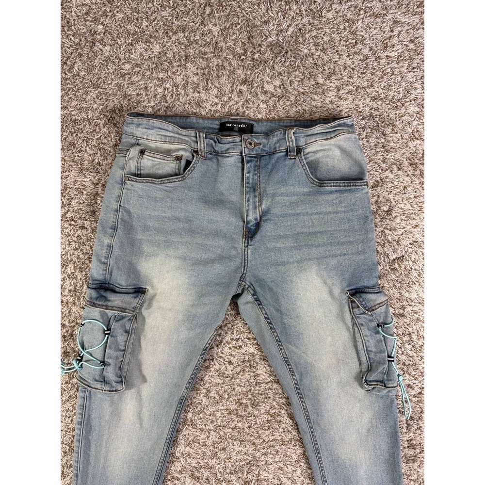 Serenede Cyber Cloud Cargo Blue Jeans Men's Size 38 - Picture 3 of 14